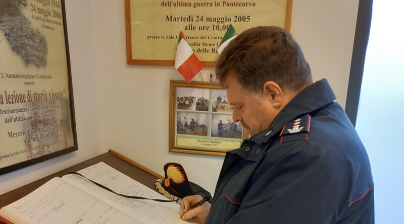 Pontecorvo, il comandante provinciale dei carabinieri in visita al Museo delle Battaglie